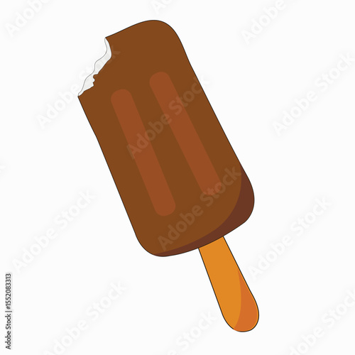 ice cream popsicle in chocolate on a stick on a white background isolate