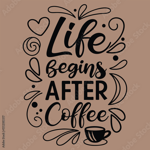 Coffee T-Shirt Design – Funny Quote, Vintage Style, Coffee Cup Vector for Caffeine Lovers