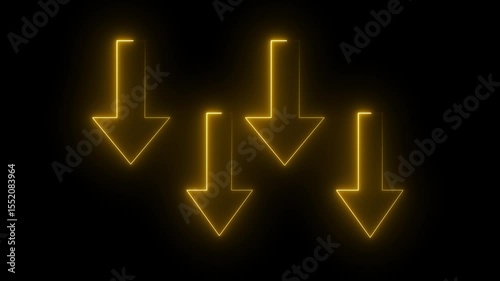 Colorful Modern glowing Neon Light Arrows. Led Light Arrows Illustration. Glowing Neon Light Arrows Signs. Futuristic laser background. Seamless Loop Arrows. 