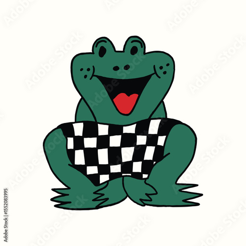 kids drawing frog abstract illustration