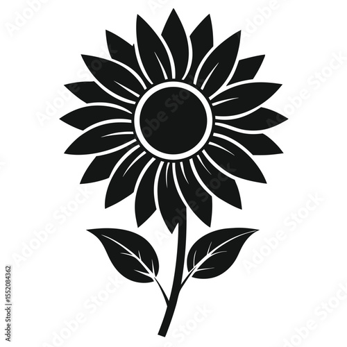 sunflower silhouette vector illustration