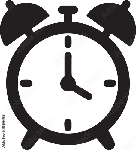 Retro alarm clock vector illustration: a timeless icon symbolizing business, time, and the concept of a new day