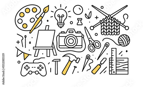 Creative hobbies and tools - art, knitting, photography, gaming, and craft supplies