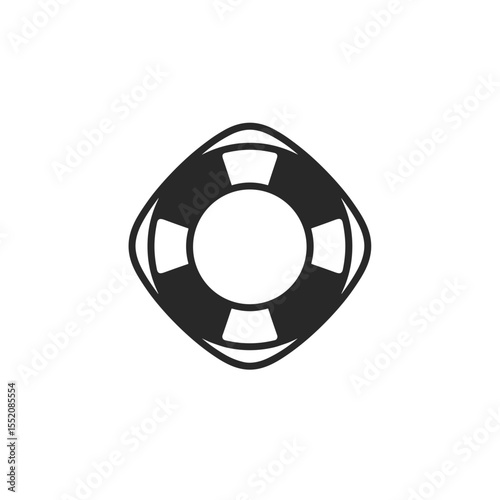 Lifesaver ring icon in simple black and white design  