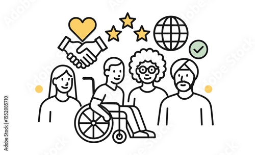Diverse community embracing inclusivity and accessibility