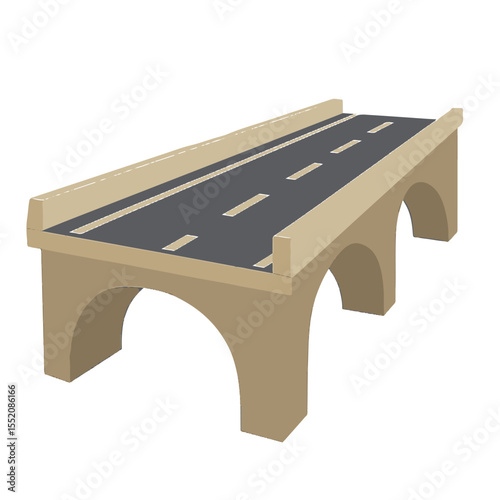 bridge with road vector illustration icon on white background
Vector icon on the topic of road traffic