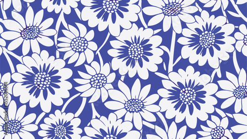 Large White Dahlia Blossoms With Shaded - Seamless Animal Print Vector