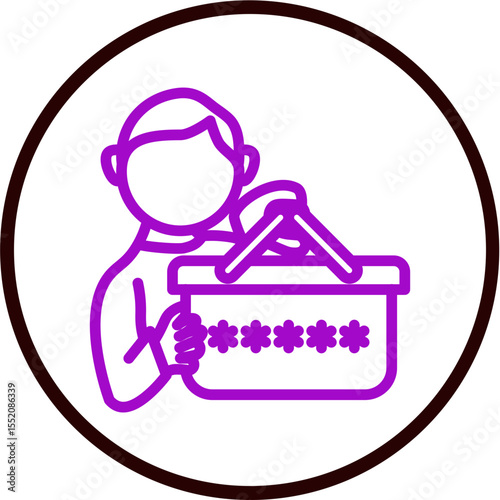 Customer Pin Vector Line Purple Circle Black