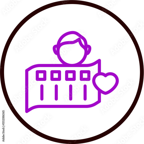 Customer Wishlist Vector Line Purple Circle Black