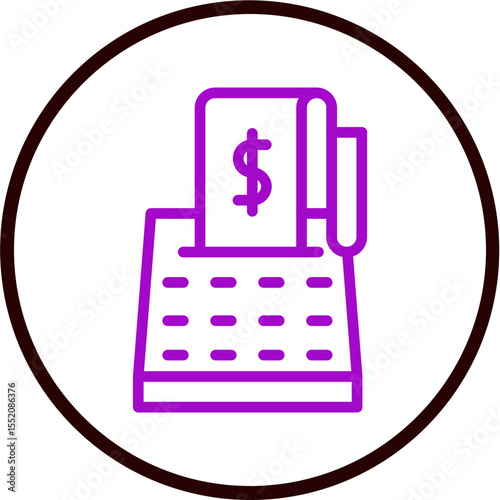 Customer Subscription Vector Line Purple Circle Black