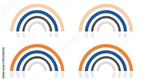 One Bold Pastel Rainbow Arch Stretches - Seamless Animal Print Vector