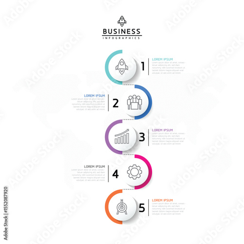 Vector business Presentation Connecting Steps Infographic Template