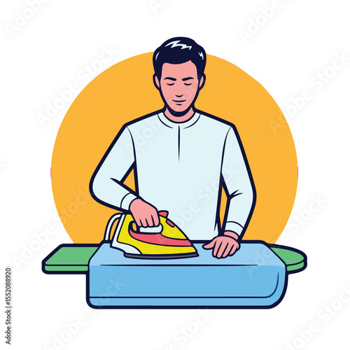 Vector illustration of people meditating in various yoga poses, including a woman in lotus and a cartoon boy