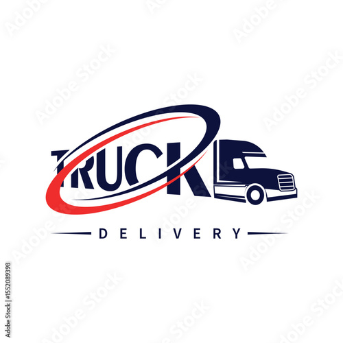 Truck logo logistics illustration design Vector truck silhouette abstract logo template