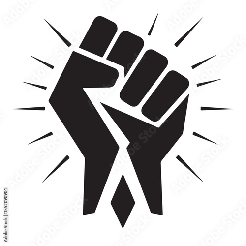 Hands holding a hand-drawn illustration icon set with a fist symbol concept