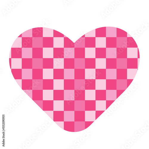 Chess checkered heart pink and red