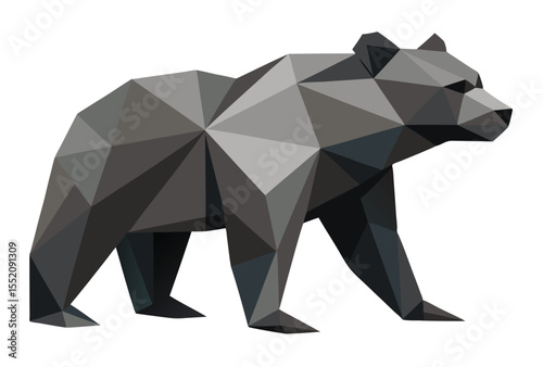 Bear Low Poly Vector Illustration Geometric Style Polygonal Animal Icon Art