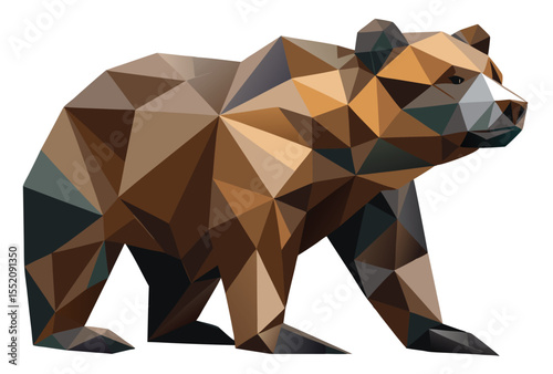 Bear Low Poly Vector Illustration Geometric Style Polygonal Animal Icon Art