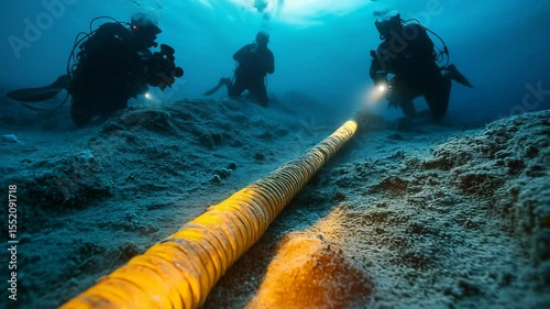 optical cable on the seabed