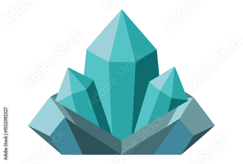 Low Poly Crystal Rock Vector Geometric Polygonal Style Rock Icon Design