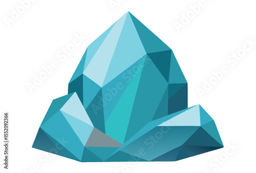 Crystal Rock Low Poly Vector Geometric Style Polygonal Rock Icon Illustration