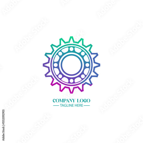 Mechanical Precision: A dynamic and detailed design of a single gear, rendered in a vivid gradient, is showcased on a clean backdrop, ready for various applications.