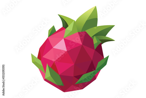 Polygonal Dragon Fruit Low Poly Style Vector Illustration clipart
