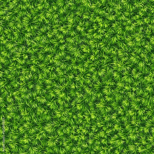 Green grass seamless texture pattern on white background, nature design
