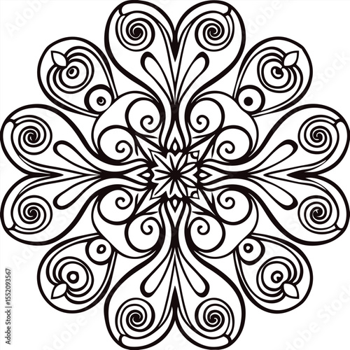 Seamless vintage floral ornament pattern with swirling leaves and decorative flower illustrations