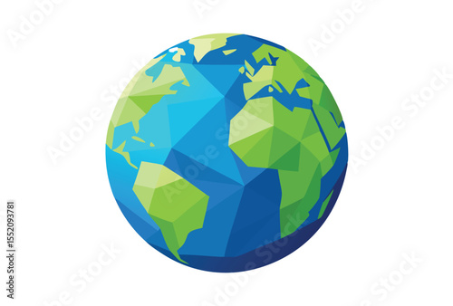 Earth Low Poly Vector Illustration in Geometric Polygonal Style Icon Art Design