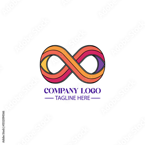 Infinite Loop of Design: A modern, vibrant logo featuring the infinity symbol, expertly crafted to symbolize endless possibilities and innovation. The graphic is clean, minimalist and stylish.