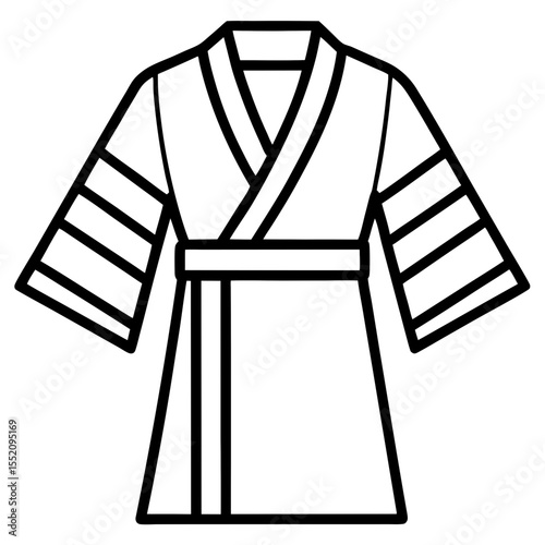 Japanese Robe Line Art Design