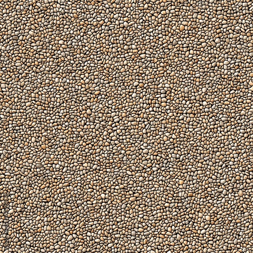 Fine gravel texture in warm brown tones, natural landscape backdrop