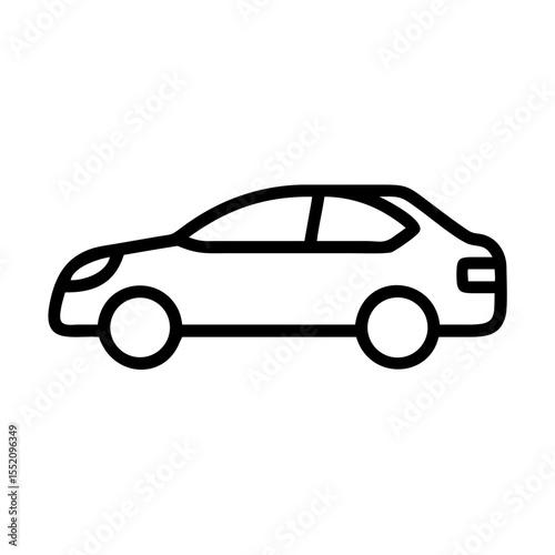 Car vehicle automobile transport automotive drive machine travel auto design line art icon vector graphic