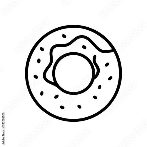 Delicious donut vector illustration with sprinkles and frosting for bakery and food designs online use