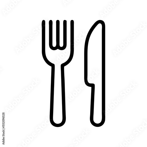 Download cutlery fork and knife icon vector illustration symbol for restaurant food eating design concept