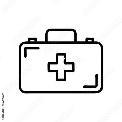 First aid kit vector icon medical emergency box healthcare symbol outline illustration isolated design 98