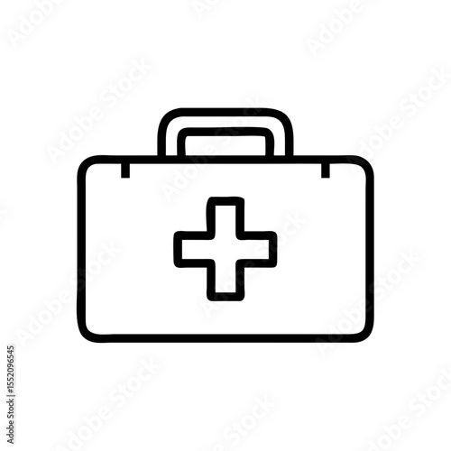 First aid kit vector icon illustration for medical emergency healthcare and safety equipment design