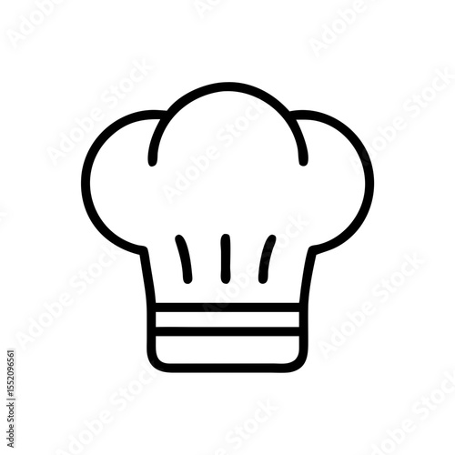 Chef hat vector icon illustration for cooking restaurant bakery and culinary design projects simple line art