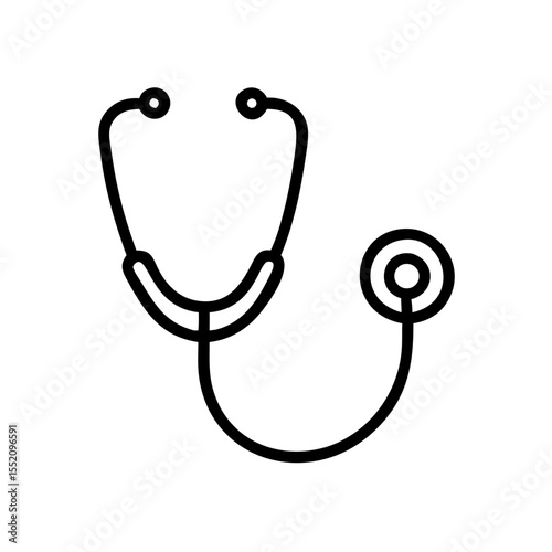 Stethoscope vector graphic for medical diagnosis and healthcare equipment illustration for doctors use