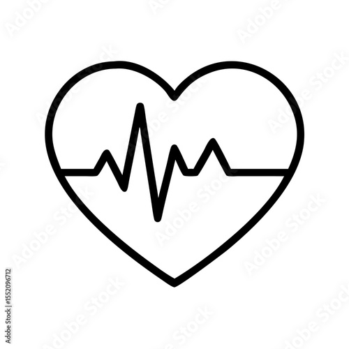 Heartbeat cardiology health heart medical pulse rhythm sign symbol vector illustration design