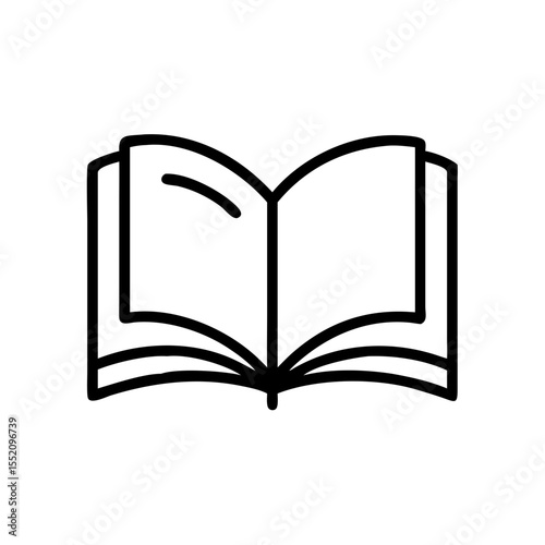 Open book outline vector illustration for reading education literature and library concepts icon 98