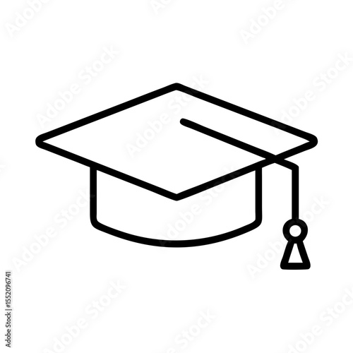 Graduation cap vector icon illustration for education and academic success achievement and ceremony