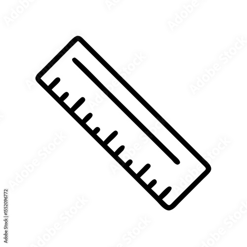 Ruler vector icon illustration for measurement, length, scale, and drafting in education and design work