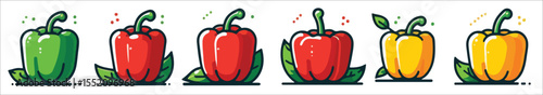 Vector set of fresh peppers