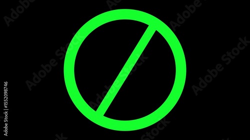 Sign forbidden. Icon symbol ban. green circle sign stop entry ang slash line isolated on transparent background. Mark prohibited. Round cross restrict entrance. Signal cancel enter.