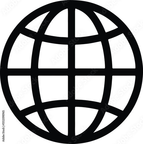 Silhouette Globe grid network simple communication Vector Illustration
