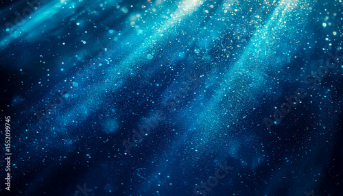 Glowing blue particles resembling a starry night sky or cosmic dust in deep space