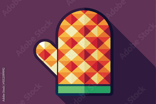 Stylish geometric oven mitt showcasing a unique thumb design, perfect for modern kitchens and safe cooking experiences