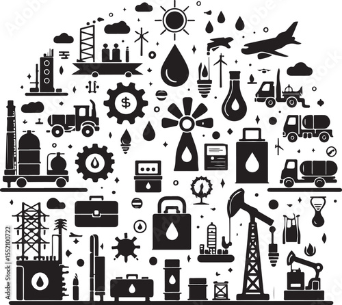 Oil and Energy Infographic Vector